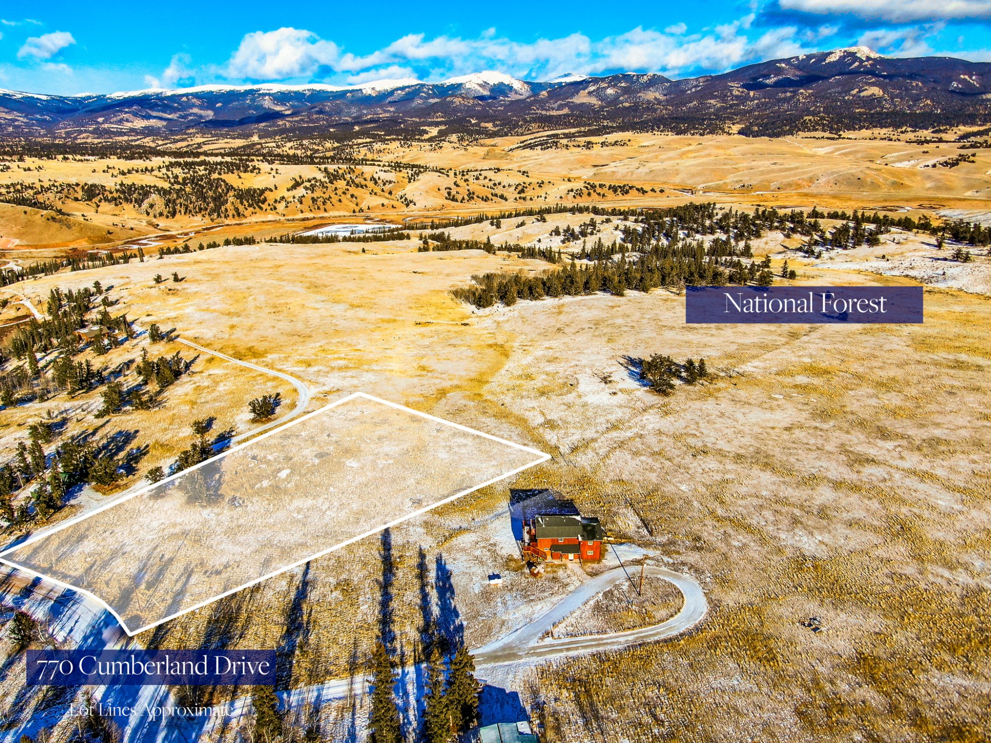 Aerial view of Park County, Colorado land parcel